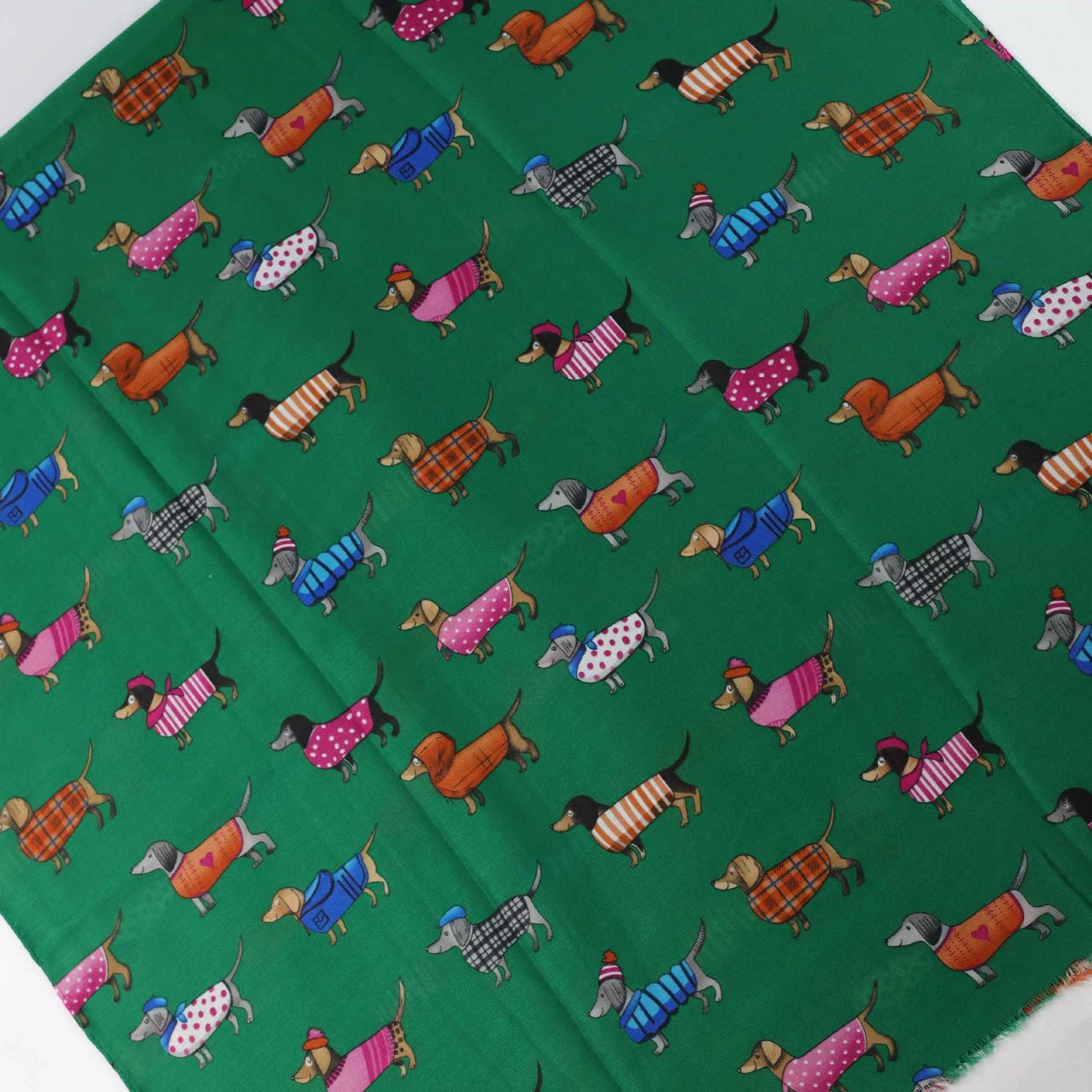 Fashionable Sausage Dog Satin Printed Scarf Shawl